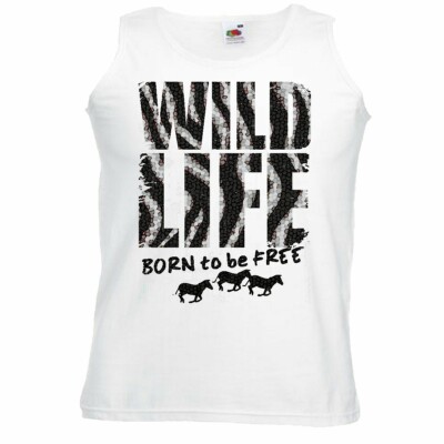 Tank Top WOLD LIFE BORN TO BE FREE ZEBRA WILDTIERE NATIONALPARK ZEBRAS