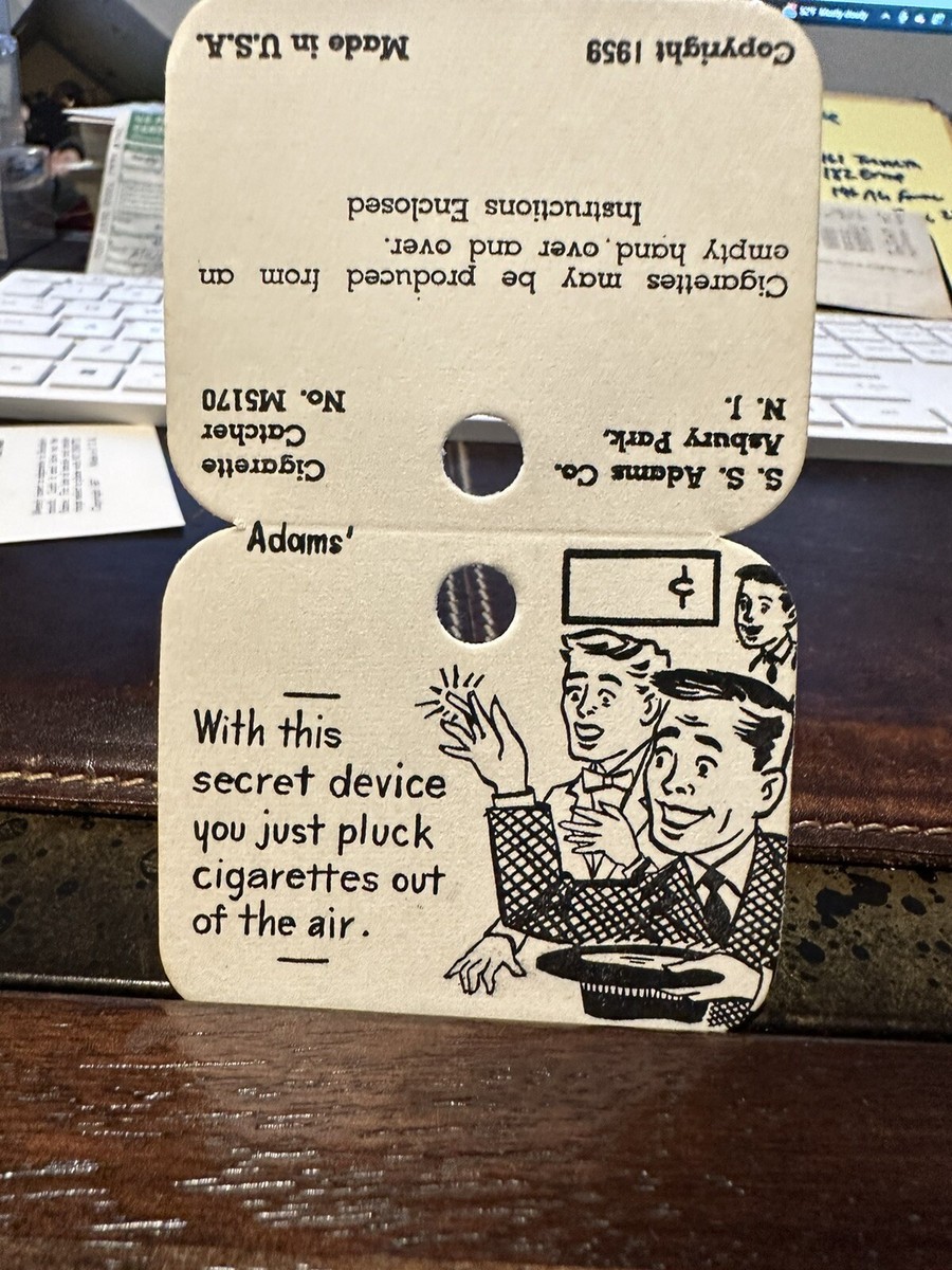 SS Adams Archive pre production Cigarette Catcher package header card