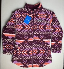 NEW Columbia West Bend Full Zip Fleece Jacket Berry Aztec Peaks Youth Large YL