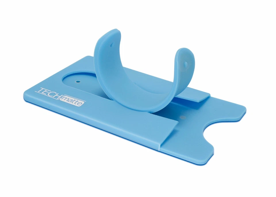 TechMatte Stick on Wallet Card Holder/Money Clip/Phone Stand (2 Pack, Blue) - Image 4 of 4