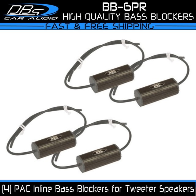 4 PAC Noise Filter Bass Blocker Tweeter Speaker Audio Capacitor