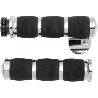 AVON Air Cushion Grips 1'' for Metric Cruisers (THROTTLE BOSS Chrome)