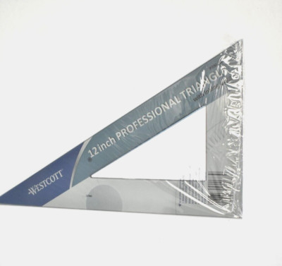 Westcott 12'' Professional Triangle w Inking Edge Transparent Measuring Tool
