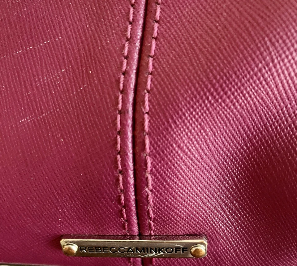 Rebecca Minkoff 大号紫色手提包,带面料衬里银色五金件   — 第 3/4 张图片