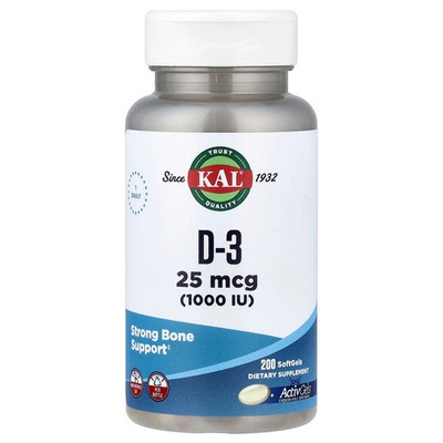 Vitamin D-3, 200 Softgels
