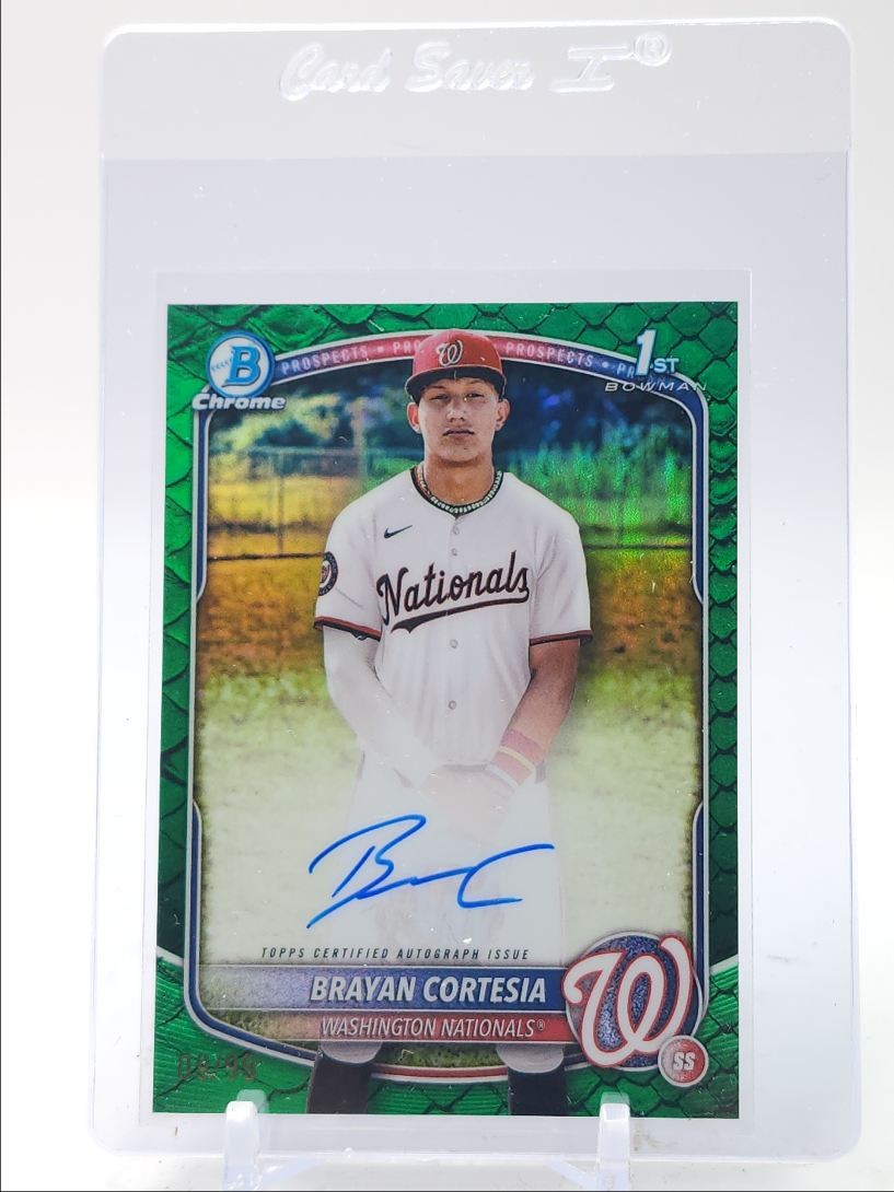 BRAYAN CORTESIA 2025 BOWMAN CHROME 1ST GREEN REPTILIAN AUTO /99 Q5876