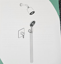 Matte Black Shower Faucet Set 5" Rainfall Shower Head with Handheld Sprayer