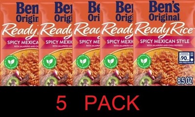 Ben's Original Ready Rice Spicy Mexican Style Jalapeno Chili 8.5 oz Pouch 5 PACK