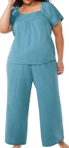 Teal Top 100% Cotton Sleep Shirt Lounge Summer Woman's 2XL JH1731 - Picture 7 of 7