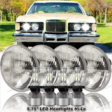 4PCS 5.75" Round LED Headlights Hi/Lo for Mercury Cougar 1967-76 Monterey Comet