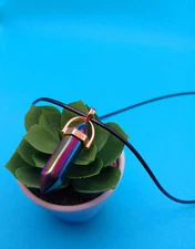 Iridescent Titanium Crystal Necklace / Crystal Point / Magick / Handmade / Pend