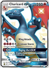 Charizard GX - SV49/SV94 - Pokemon Hidden Fates Sun & Moon Shiny Rare Card LP