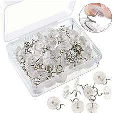 30/50/100 X Clear Heads Twist Pins Upholstery for Sofa Slipcovers Skirts Blanket