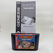 Tom and Jerry Frantic Antics Sega Genesis 1993 Game Cartridge And Manual Tested