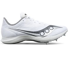 Saucony Velocity MP Running Shoes Track Spike Cleats White/ Silver Mens Size 11