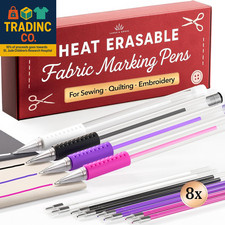 Heat Erasable Fabric Marking Pens for Sewing - 4 Pens  8 Refills - Sewing Suppl