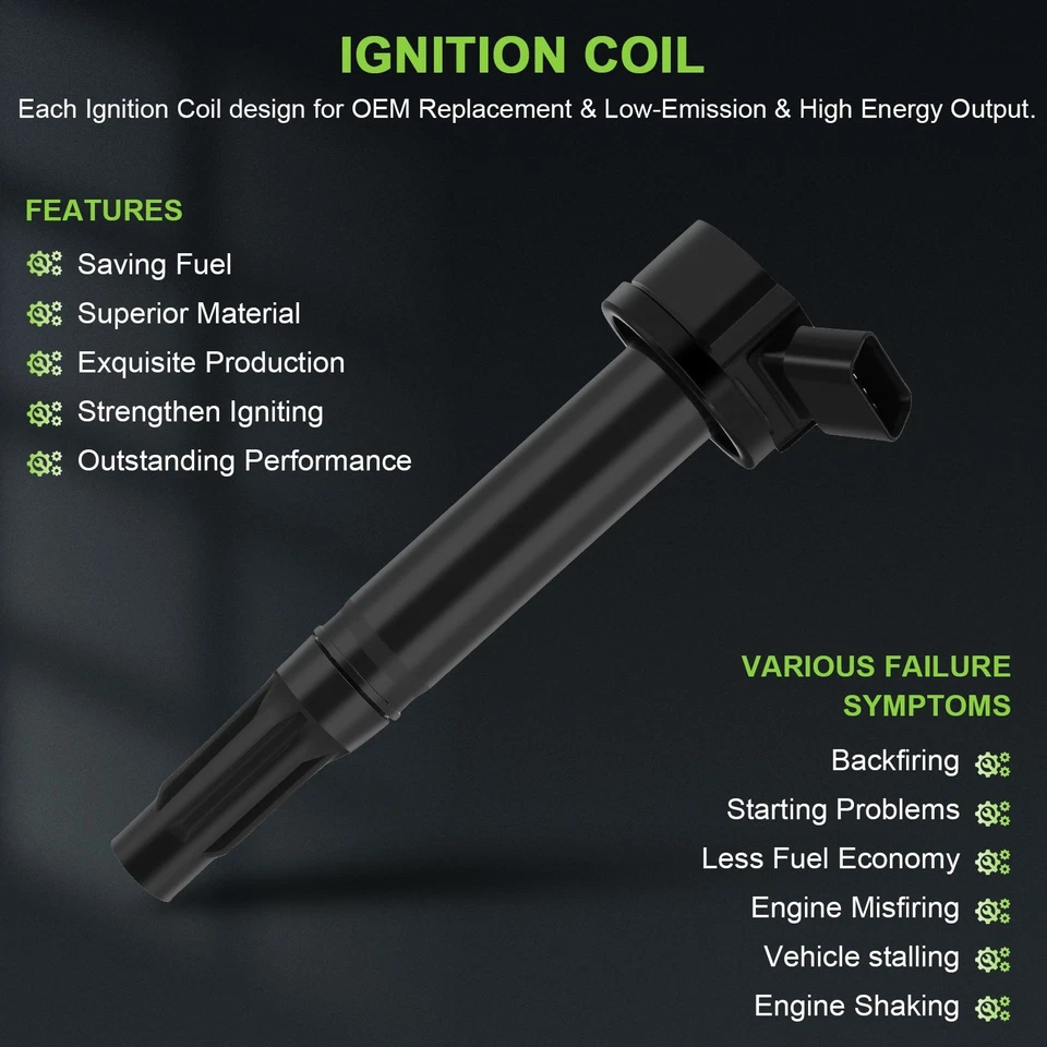 4 Ignition Coil Pack For 2008-2019 Lexus LX570 5.7L V8 90919A2002 - Изображение 3 из 4