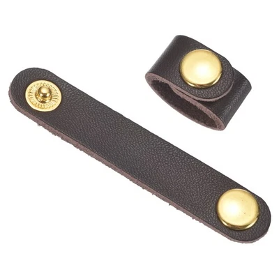 2 Pcs Raccourcisseur Lanière Cuir Poignée Sac à Main Marron - Photo 1/4