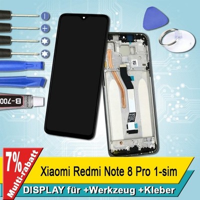 Display für Xiaomi Redmi Note 8 Pro 1-Sim Bildschirm LCD Schwarz Rahmen+