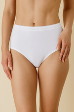 BIELASTISCHE BAUMWOLLE - Damen Slip High Wais...