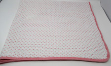 Aden and Anais Pink Heart Quilted Muslin Blanket 42" x 40"