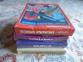 FOUR (4) IntelliVision games NEW/SEALED tron deadly discs vectron bundle lot
