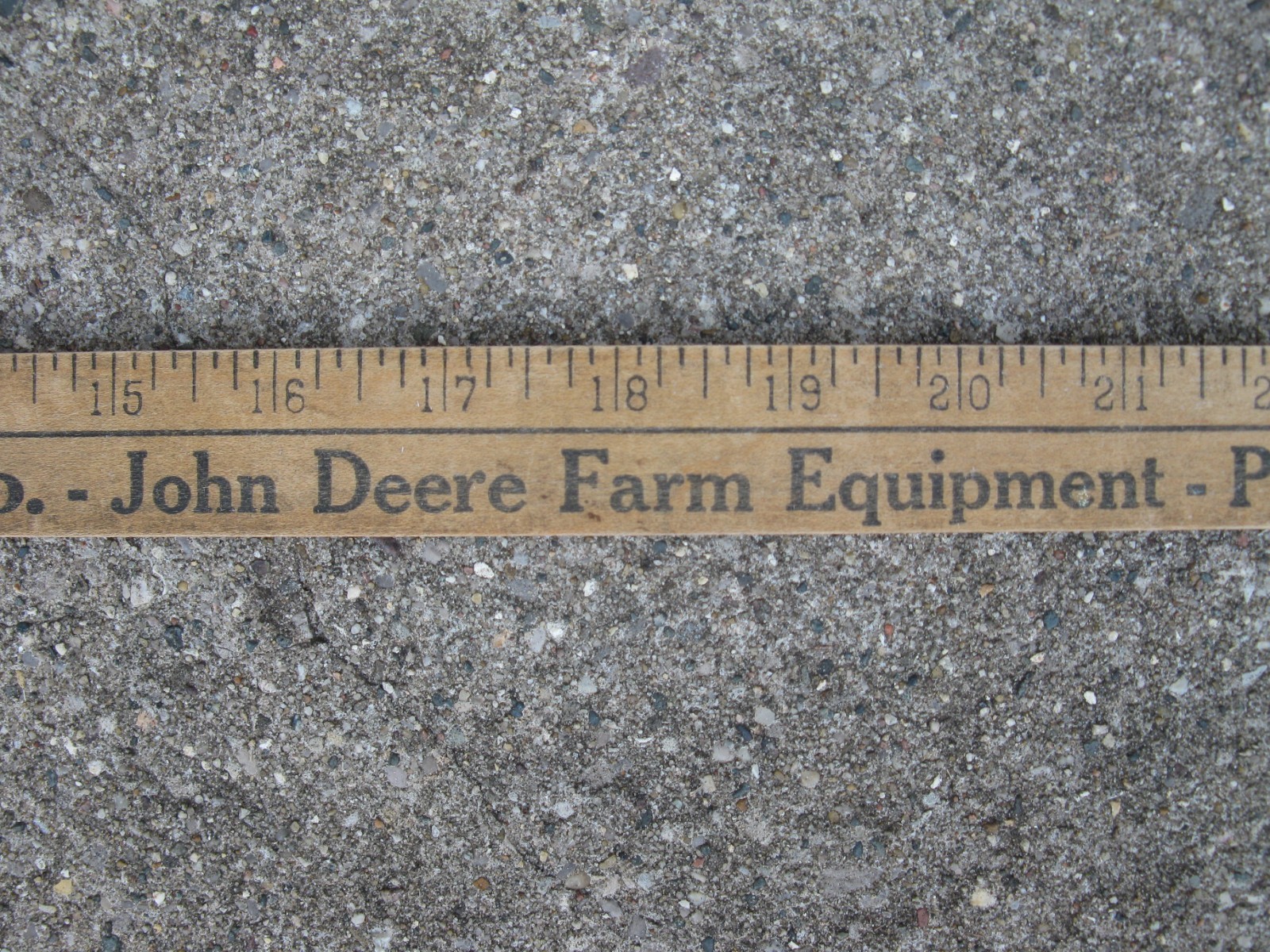 Antique JOHN DEERE Farm Equip Yard Stick 3 Digit Phone Number Crump Michigan
