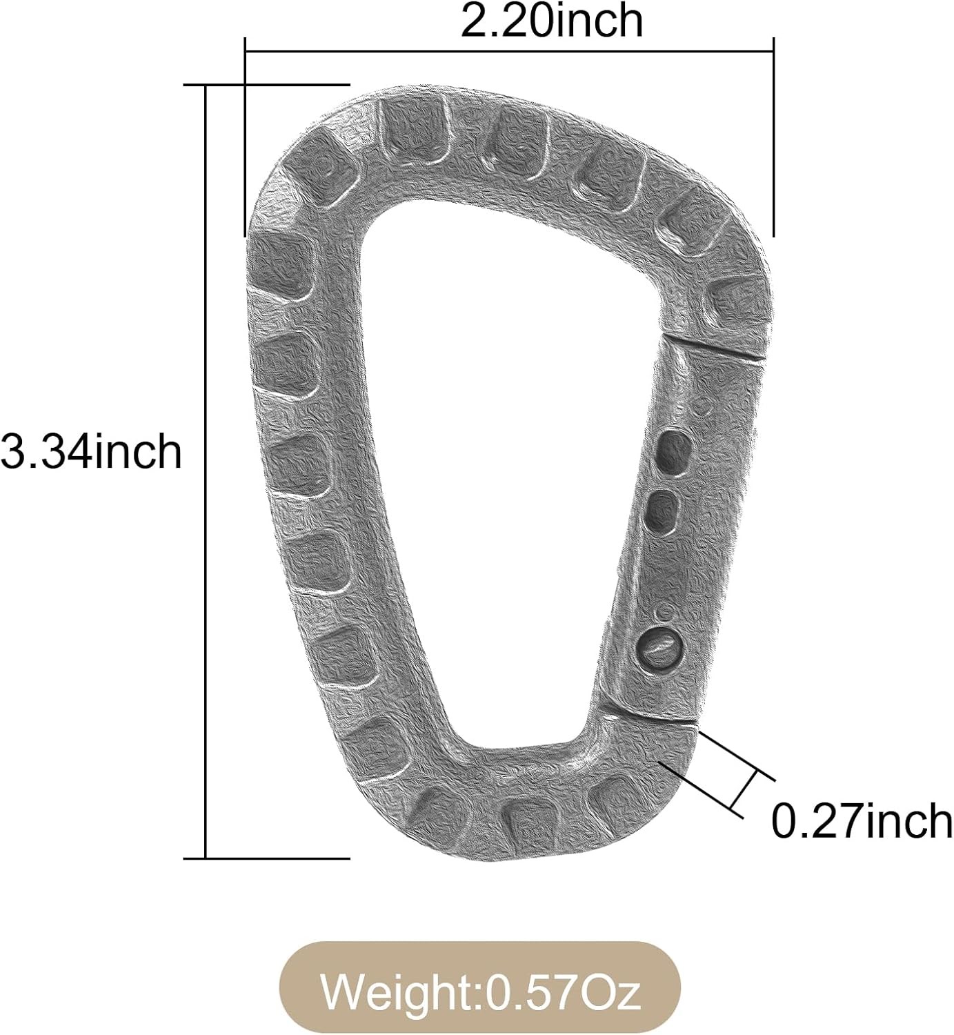 16 Pack Tactical Carabiners Keychain D Rings Spring Snap Gear Black, Black 