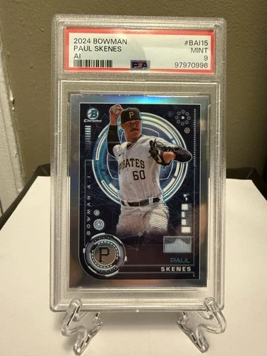 2024 Bowman Paul Skenes Chrome AI Insert Pirates RC ROOKIE PSA 9 CY YOUNG #BAI15