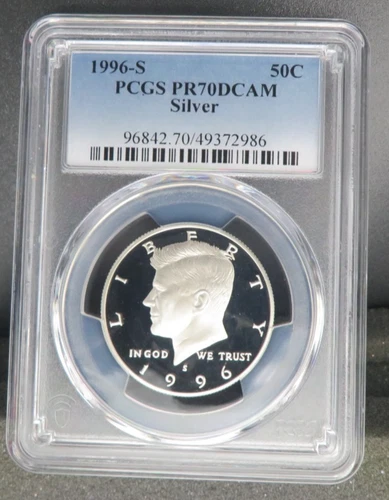 PERFECT 1996 S SILVER  KENNEDY PCGS  PR 70 DCAM LOW MINTAGE LOW POP BLUE LABEL