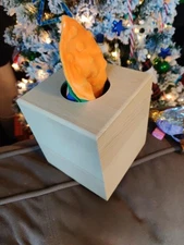 Unfinished Wood Tissue Box Cover Square Wooden Holder with Slide Out Bottom