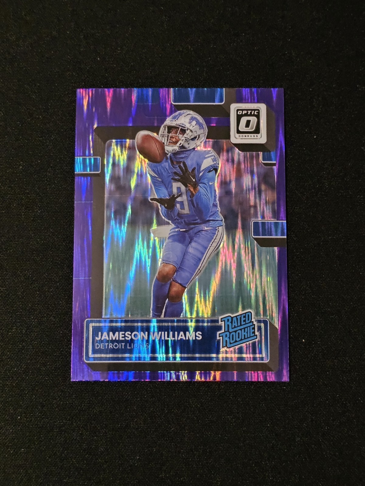 2022 Donruss Optic Jameson Williams #208 Rated Rookie RC Purple Shock