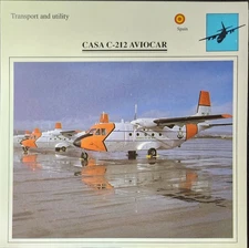 CASA Aviocar C-212 C 212 Picture Original Vtg Aircraft Detail Collector Card 