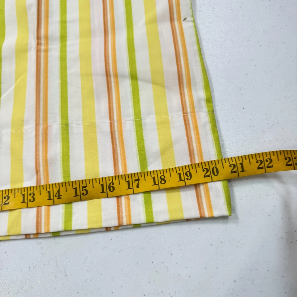 vintage pillowcase standard pair yellow green orange stripes blend mcm retro - Image 4 of 4