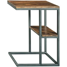 Bowery Hill 1 Shelf End Table in Black and Natural