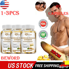 1-3 Pack Korean Red Panax Ginseng 1600mg 60 Caps Highest Potency Extra Strength