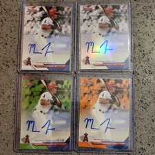 2016 Bowman's Best Matt Thaiss Auto Orange /50 Green /99 Refractor and Base 