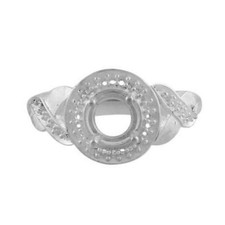 Semi Mount Causal Ring 5.5MM Round Shape Solitaire Halo 925 Sterling Silver