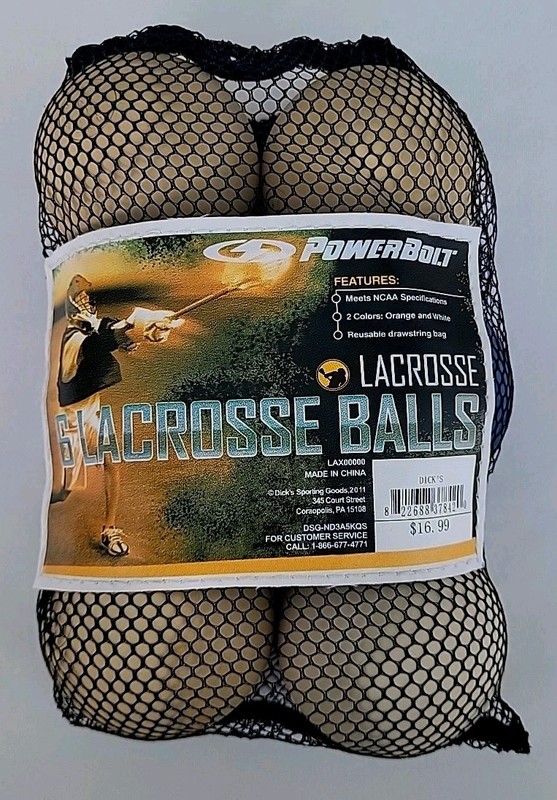 Bag of 6, Powerbolt, Brine, Lacrosse Balls. Meets NCAA Specifications 