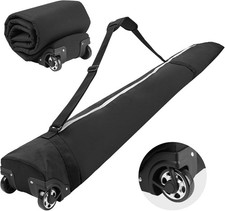 Padded Ski Bag W/ Wheels Rolling Wheeled Ski Bag Air Travel Store  Transport