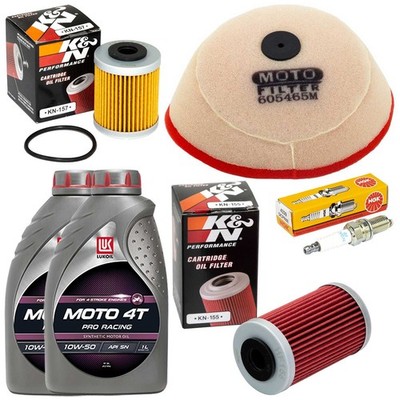 Öl 2L Wartung Ölfilter Set Luftfilter Zündkerze für KTM EXC 525 MXC 525 XC 03-07