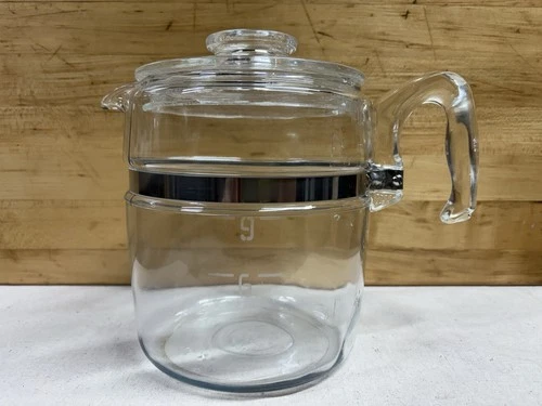 Vintage Pyrex 7759-B Flameware Glass Percolator Coffee Pot W Lid Only 9 Cup
