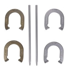 TRIUMPH Steel Horseshoe Set - Includes 4 Steel Horseshoes and 2 Stakes