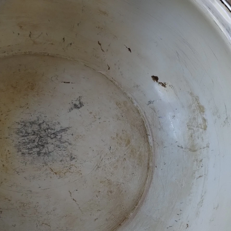 Vintage COPCO Sam Lebowitz enamel Pot  w brass handle SPAIN 5QT ( 4.8 L ) - Image 4 of 4