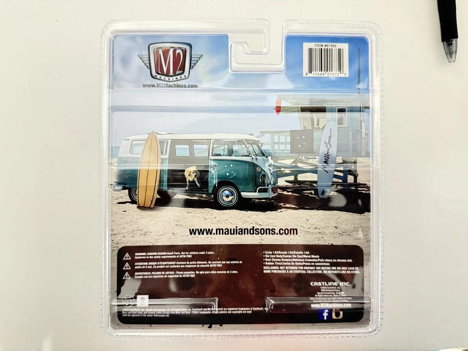 M2 Machines Diorama - 1959 VW Microbus Deluxe USA Model Maui & Son CHASE 1/750 - Image 4 of 4