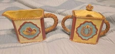 MWW Market Cream/Sugar Set-SADDLE UP--RARE 