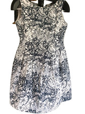 Zara Dress Women Medium Size Cotton Stretch Summer Blue Floral Tube Hardly Used