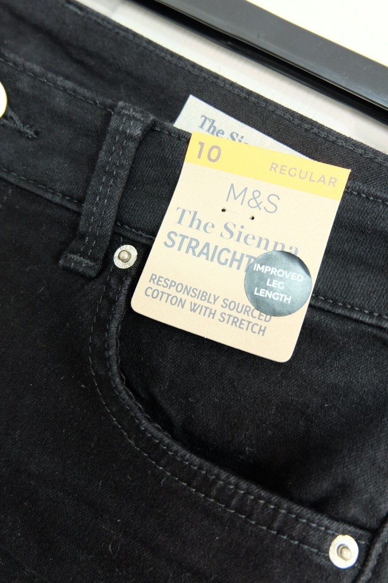Jeans Donna Marks & Spencer Sienna A Gamba Dritta, Mix Cotone Con Elastan, Chiusura Con Bottone E Cerniera, Lavabile In Lavatrice