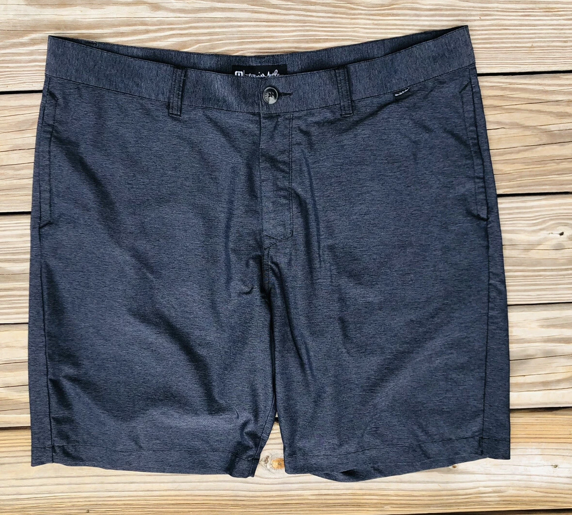 Travis Mathew Mens Golf Shorts Performance Size 38 Dark Heather Blue