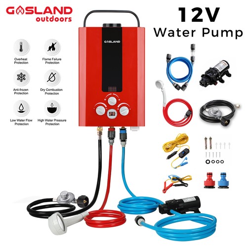 GASLAND 8L Tankless Gas Hot Water Heater System LPG Portable Camping Shower Pump - Picture 34 of 46